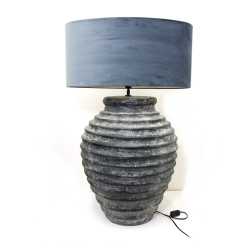 Lampa ceramiczna prążkowana Rustykalna z abażurem 92cm